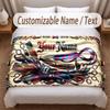 Barber Salon Theme Soft Blanket Personalized Custom Name Text Print Warm Blanket Home Sofa Bedroom Decor