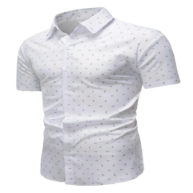 Summer Unique 3D Digital Printed Pattern Breathable Polyester Fiber Men's Casual Short Sleeved Shirt