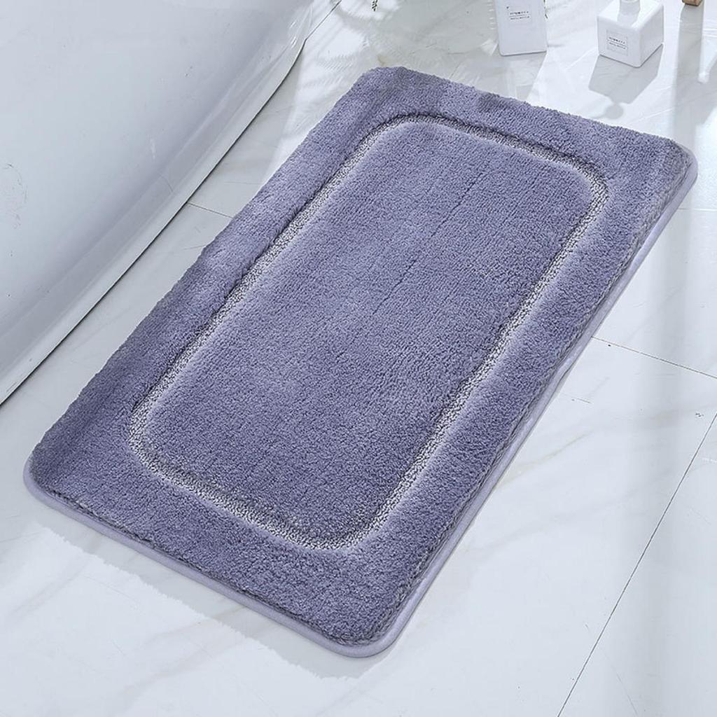 Tapete de veludo para banheiro, espessamento de cashmere, tapete antiderrapante para banheira, piso lateral, capacho para porta de chuveiro, espuma de memória, almofada 3D