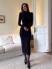 2025 Autumn Elegant Black Slimming Lace Dress for Women