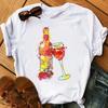 Wine Glass Wine Glass Print Short Sleeve T Shirt Women Vintage Tops Harajuku  Graphic T-shirts Aesthetic Clothes Tee