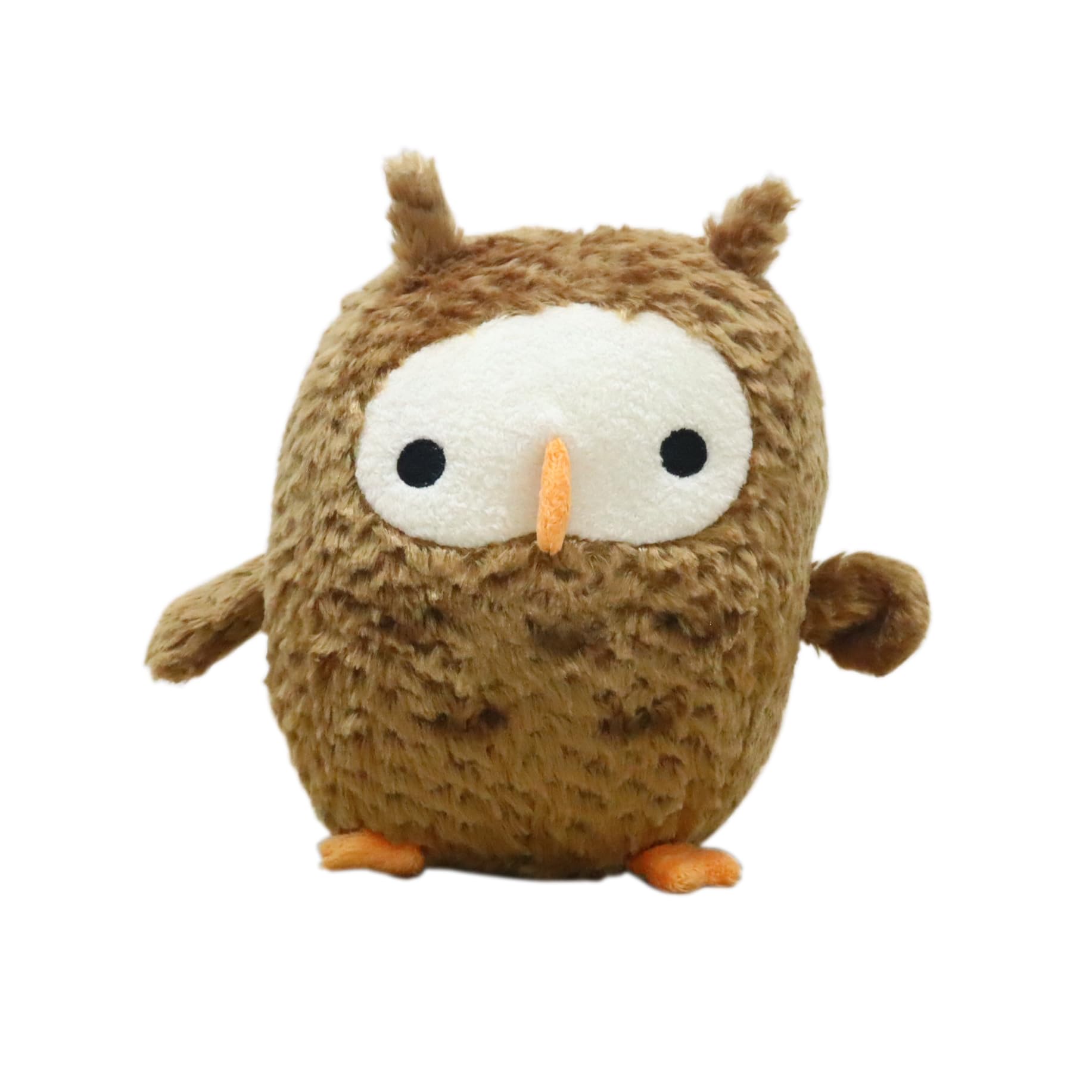Shinada Plush Round Owl (L) Brown Plush Toy with a Bright Appearance