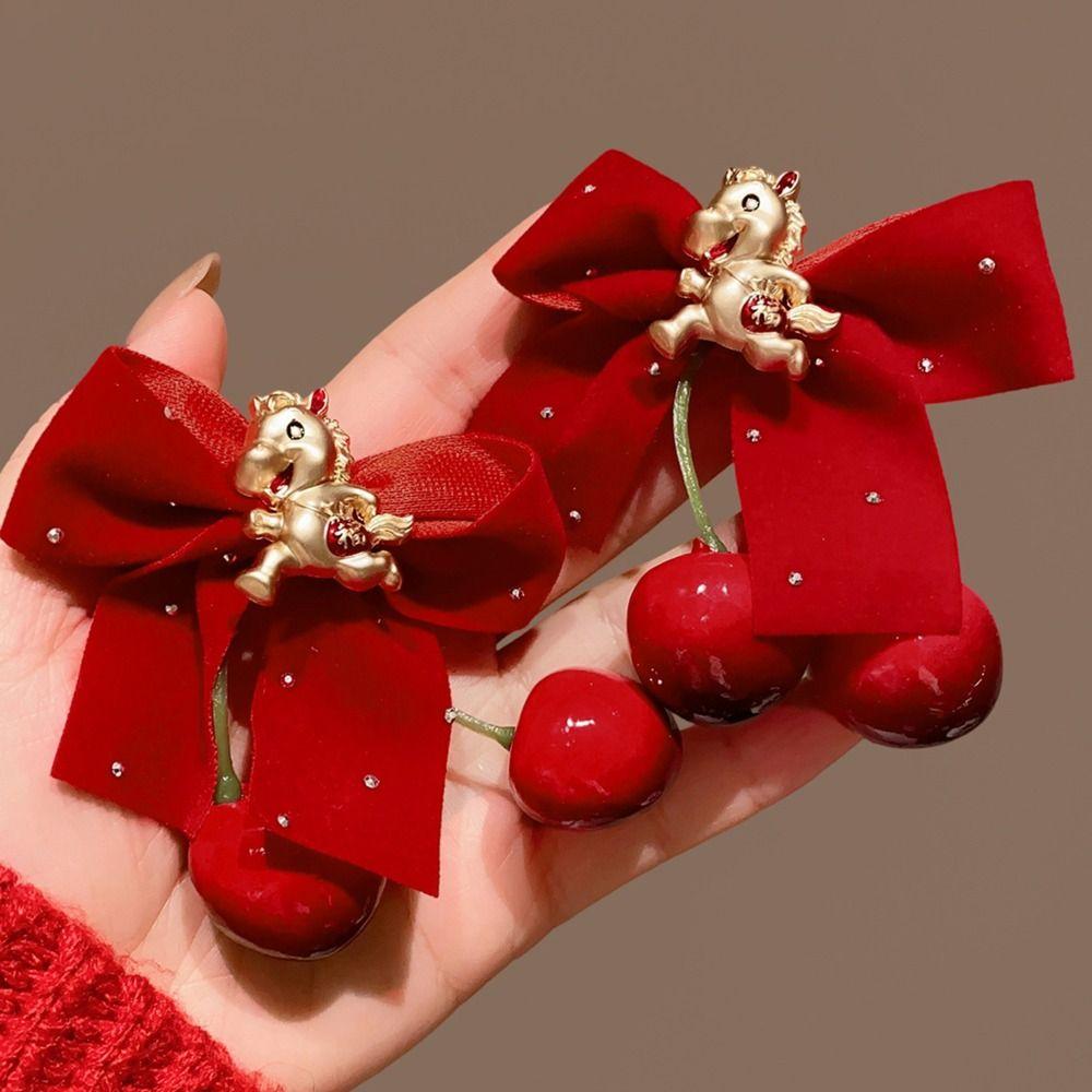 2 Stück/Set Süße Kinder Neujahrs-Haarnadel Hanfu Kopfschmuck Antiker Stil Haarspange Winter