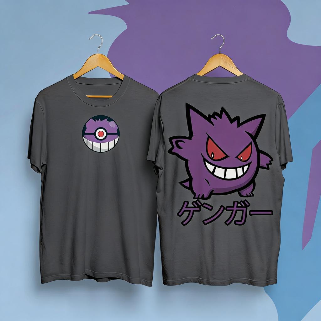 Oversized Pokemon Gengar Graphic T Shirt Men Women Cotton Short Sleeve Tee Streetwear 2026 Summer Cartoon Print Casual Tops Y2k