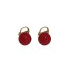 New Year's Silver Needle Zircon Pearl Red Earrings Retro Temperament Earrings Fashion High Sense Versatile Earrings Women