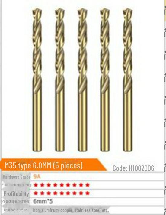 Huhao Cobalt Alloy Twist Drill Bit Set for Electric Hammer and Stainless Steel.
