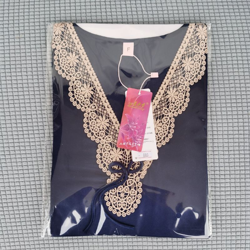 Special Offer Silk Nightdress Pajamas Women's Spring and Summer Thin Ice Silk Nightdress Pullover Dress Silk Mid Length Long Length