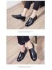 Men's Black Leather Slip-On Loafers - Business Casual & Formal, Soft Sole Non-Slip for Middle-Aged and Elderly.