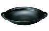 Saji Pottery Banko Ware Direct Flame Cooking Plate with Handle, Large, Black Droplet Design, 33-100