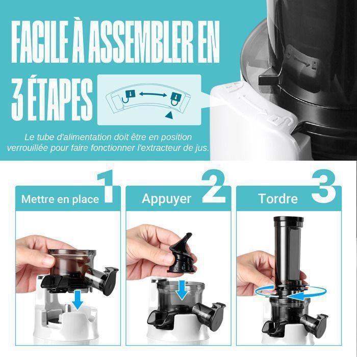 Extracteur de Jus - VENTRAY - Ginnie - Compact - 60 tr/min - Blanc