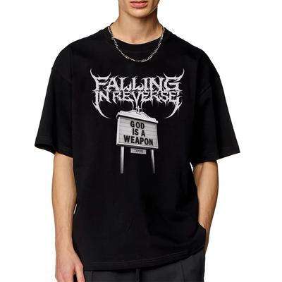 Falling in Reverse God Is A Weapon Tour Magliette 2025 Moda Manica Corta Cotone Magliette Estive Hip Hop Abbigliamento Uomo Maglietta Unisex
