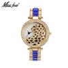 MISSFOX Women Quartz Watch Fashion Bling Casual Ladies Watch Female Quartz Gold Watch Crystal Diamond Leopard For Women Clock