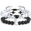 Couple Matching Bracelets, Bf and Gf Bracelets, Best Friend Bracelet,Stretch Adjustable Braid Bead Bracelets Jewelry for Him and Her