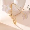 Elegant & Sexy Floral Open Cuff Armlet For Women Vintage Enamel Glaze Craft Flower Open Arm Ring Jewelry Gift
