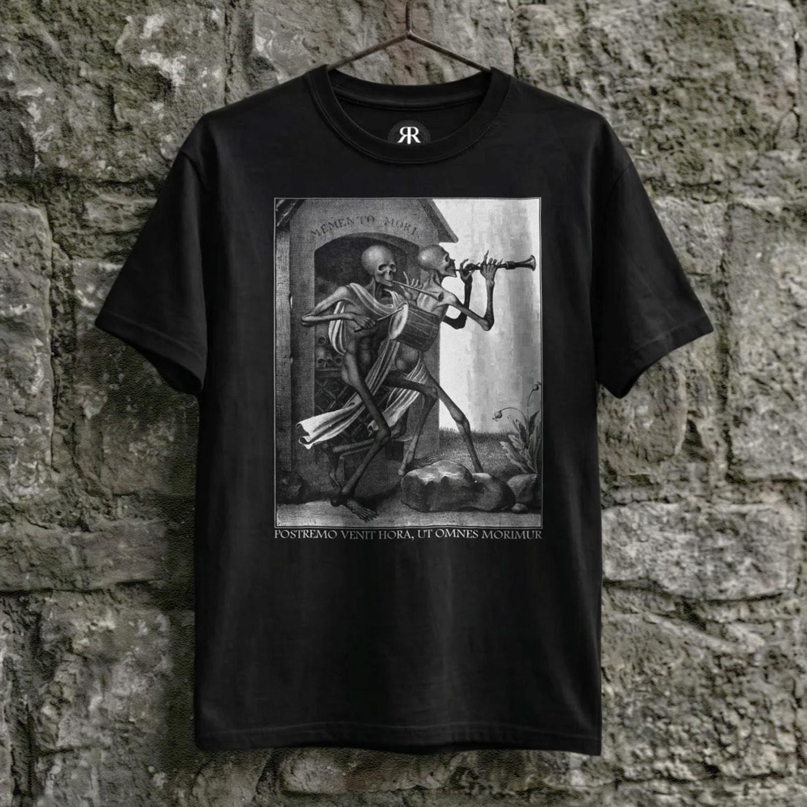 Skeletons Playing Flute Shirt, Dance of Death, Hiernoymus Hess, Totentanz 2XL
