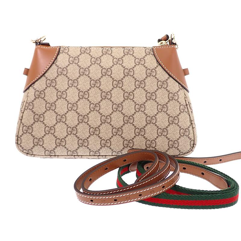 Gucci 815218 FAEAA 9762 2WAY Bag Brown Leather Women