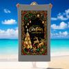 Christmas Printed Beach Towel Soft Quick Dry For Indoor Outdoor Home Use Holiday Gift