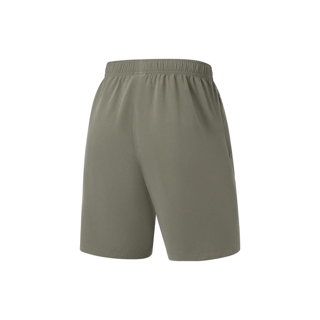 Li Ning Fitness Series Solid Color Logo Print Quick-Dry Sports Shorts Men shorts Military-Green AKST297-4