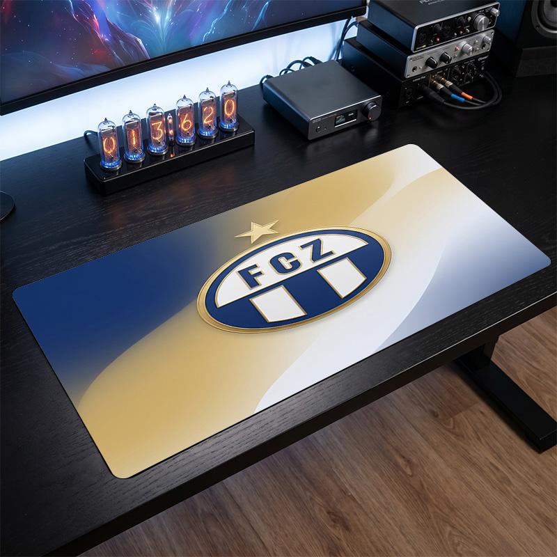 FC Zürich Theme Pattern Mouse Pad, Soccer Logo Design XXL Gaming Desk Mat Non-Slip Computer Mouse Pad
