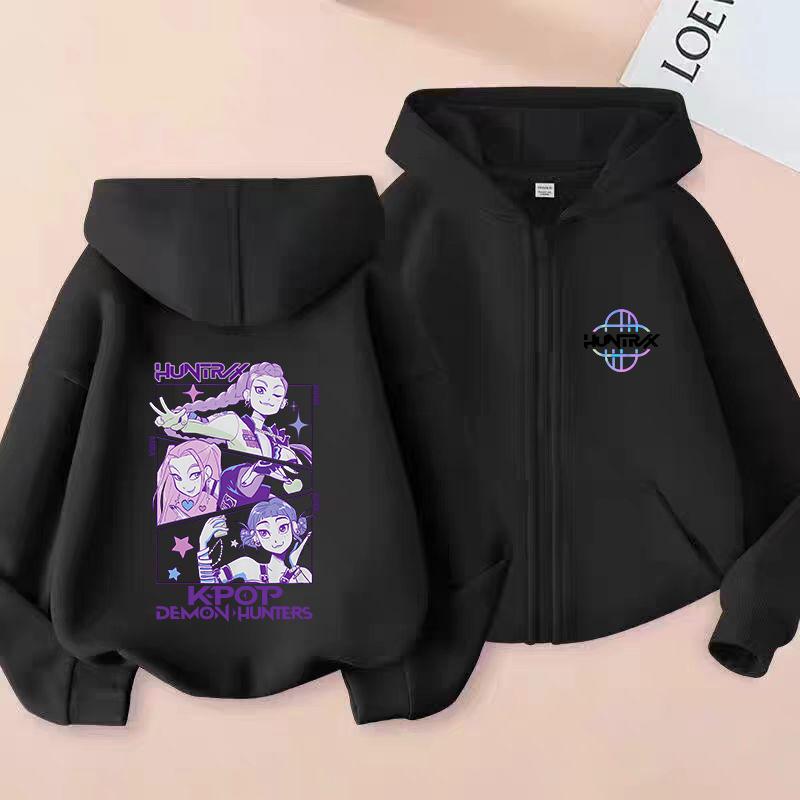 

Demon Hunters K-pop Film Zipper Hoodie Fashion Oversized Jacket Zip Up Sweatshirt Streetwear 160