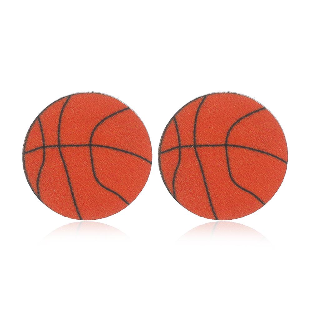 Cross-Border Hot Selling Acrylic Sports Earrings: Football, Basketball, Baseball, Rugby