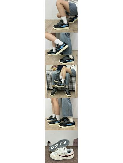 Women's White Minimalist Thick Sole Lace-Up Shoes - Comfortable & Shock Absorbing