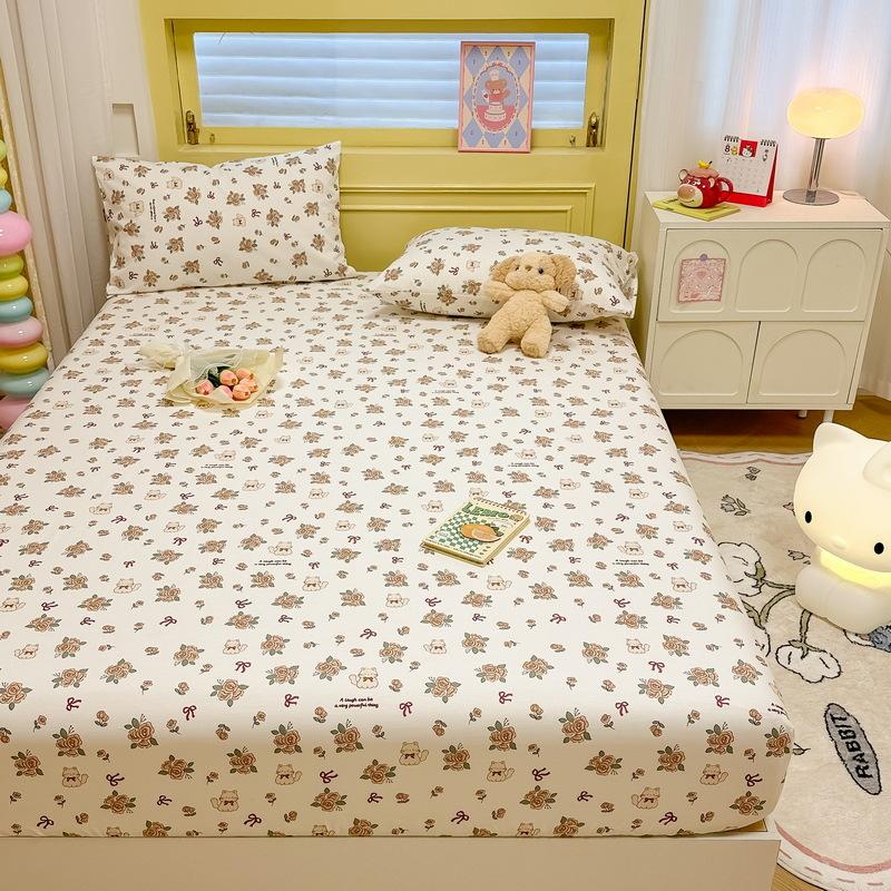 2025 New 100% Cotton Bed Sheet Flower Series Printed Double Top King Sheets For Girls Boys Kids Single Queen King Size Bed Linen
