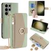 For Samsung Galaxy S23 Ultra Case Zipper Pocket Phone Cover with Shoulder Strap