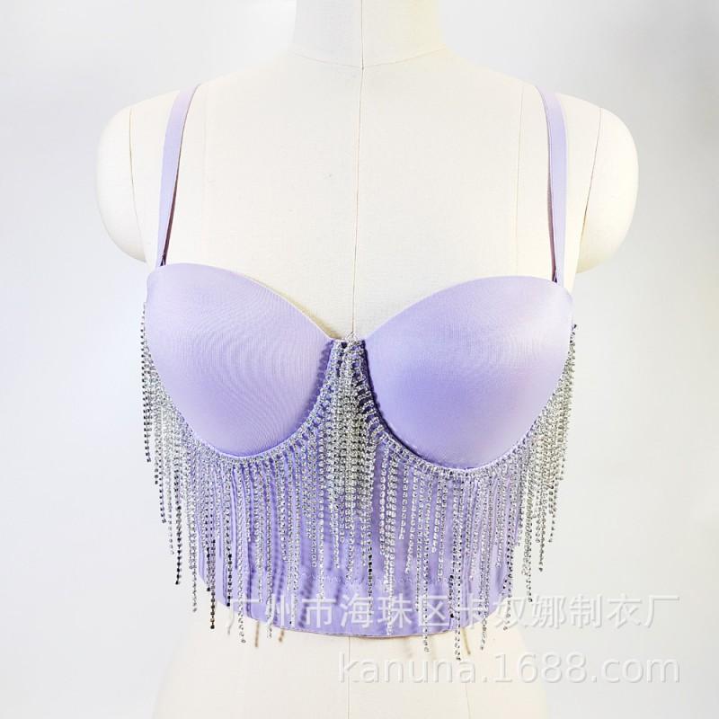 Black Friday Party Sexy Tassel Corset Top Push Up Backless Bustier Club