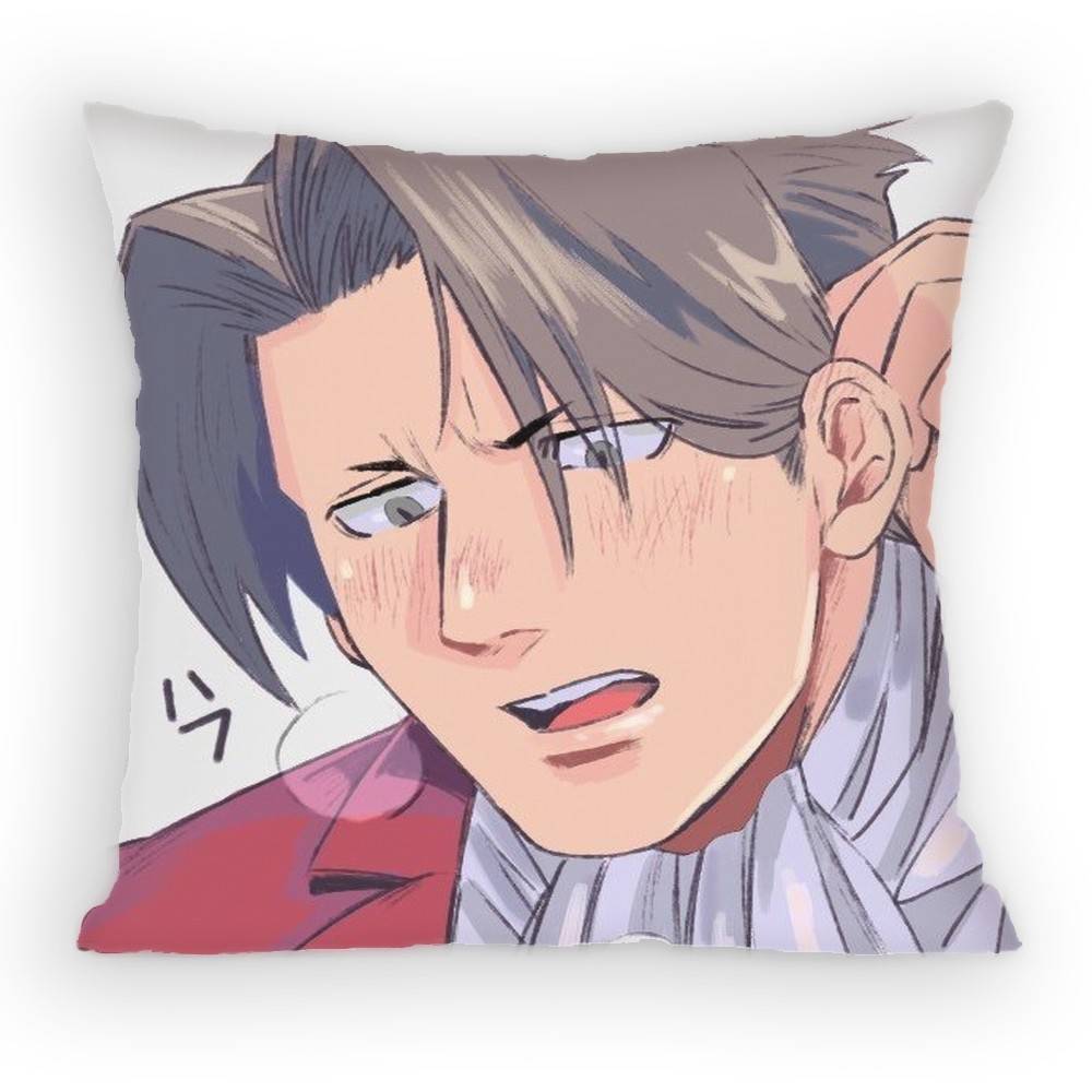

Ace Attorney Miles Edgeworth Pillow Case Sofa Living Room Bedroom Headboard Backrest Cushion Square Cushion Nap Time 30x30 cm