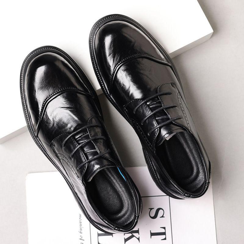 

Мужские туфли дерби из натуральной кожи больших размеров: Формальные и универсальные с мягкой подошвой для свадеб и повседневной носки. 41