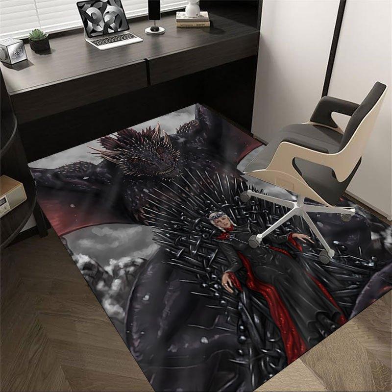 

1pc Fire and Blood Office Carpet Chair Mats, Home Decor Mat | Fantasy Theme Mat | Durable Mat, Dragon DecorB23 60cm by 90cm