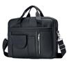 Men's Genuine Leather Business Laptop Briefcase - Large Capacity, Top Layer Cowhide, Crossbody Shoulder Bag
