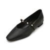 Misope Women Pearl Decor Flat Shoes 1.5cm 012235703