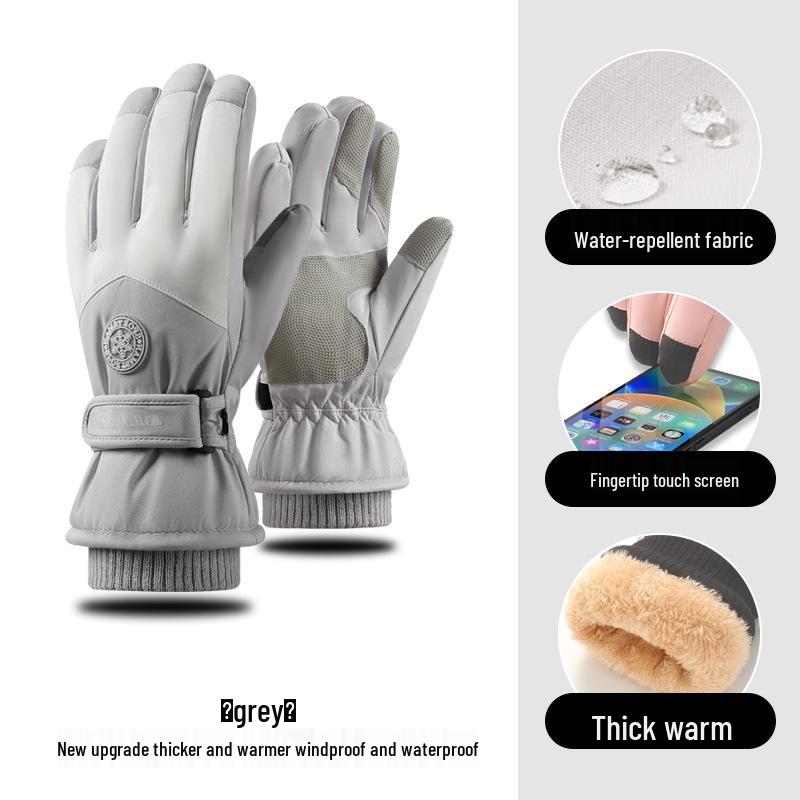 Women's Touchscreen Ski Gloves with Anti-Lost Buckle, Cold-Proof, Fleece-Lined, and Warm for Winter Sports and Cycling