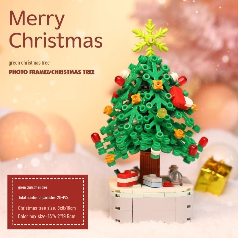 Choinka i Święty Mikołaj Klocki - Zabawki i Ozdoby dla Dzieci