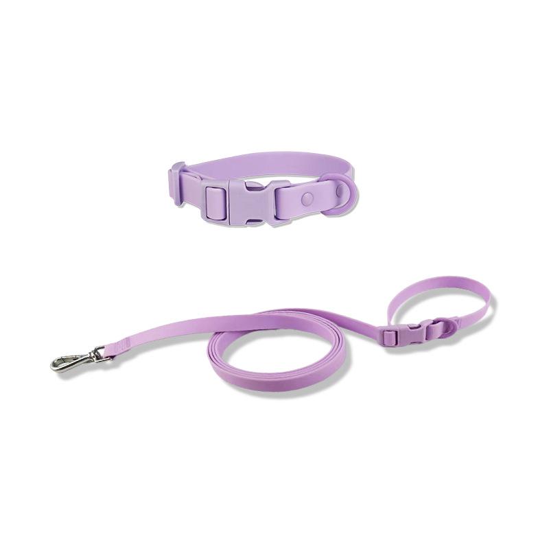 Macaron Color PVC Dog Collar & Leash Set - Soft & Comfortable