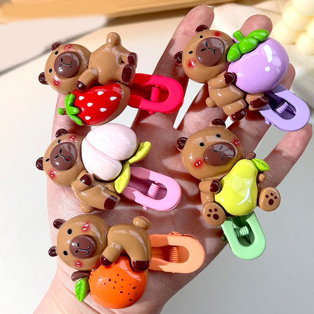 Girls Hair Clip Capybara Women Kid Hairgrips Adorkable Headdress Barrettes Capybara Shape Sweet 2000s Girls Hairpins