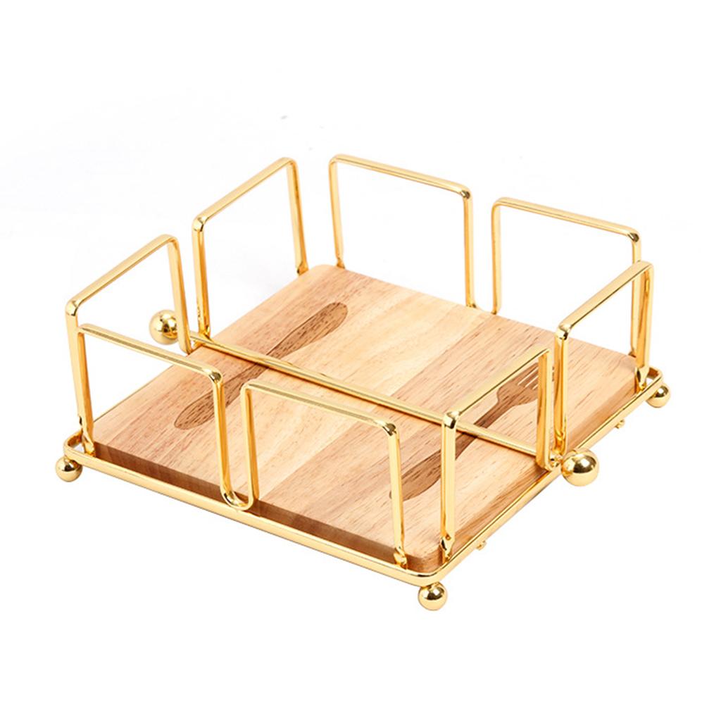 Napkin Holder, Countertop Napkin Organizer, Desktop Paper Dispenser with Wood Base, for Restaurants Cocktail Cookouts Bar Decor