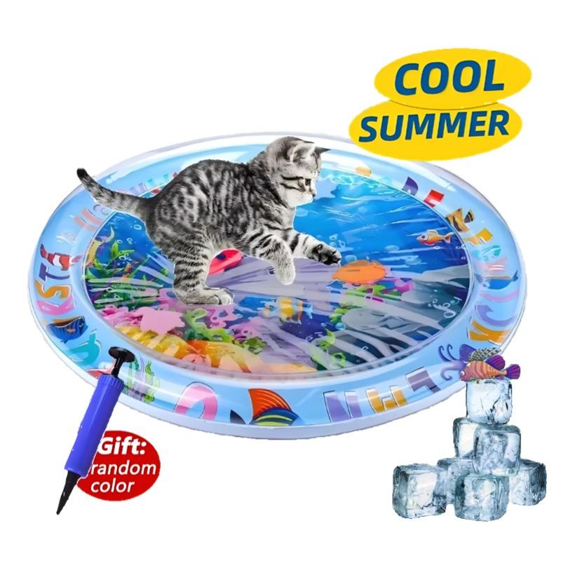 Katzenspielmatte, verdickter Wassersensor, Haustierspielmatte, Wassersensor-Kühlmatte, Spielzeug, interaktives Haustier-Wassersensor-Pad