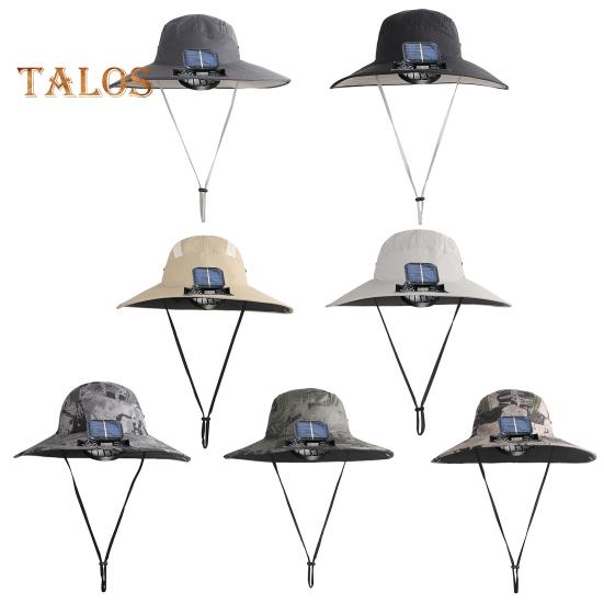 Rybářský klobouk se solárním ventilátorem, široký klobouk proti slunci, větruodolný design, rybaření, kempování, turistika, muži, ochrana proti slunci, klobouk s ventilátorem