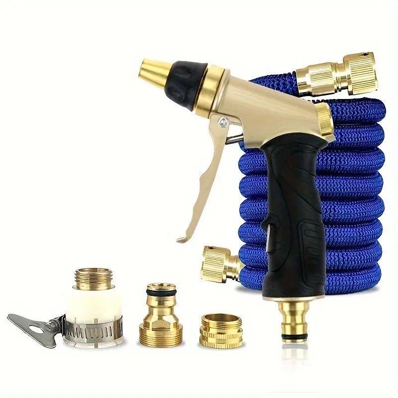 Волшебный Телескопический Садовый Шланг для Полива и Мытья Машин - Мягкий 3-кратный Шланг Высокого Давления 25 Feet
