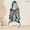 Women Plus Size Geometric Printed Two Piece Set Hooded Long Sleeve High Low Top Fitted Pants