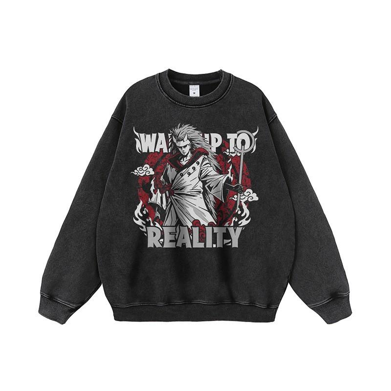 Mens Oversized Vintage Streetwear Hoodie Cotton Heavyweight Washed Graphic Pullover Sweatshirt
