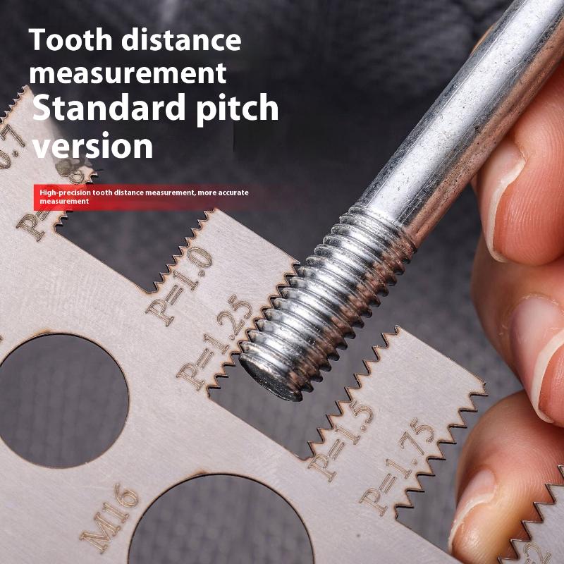 Screw Thread Pitch Gauge Ruler Measuring Tool Bolt Nut Metric Machining Threads Screw Cutting Gauge Angle Model Measuring