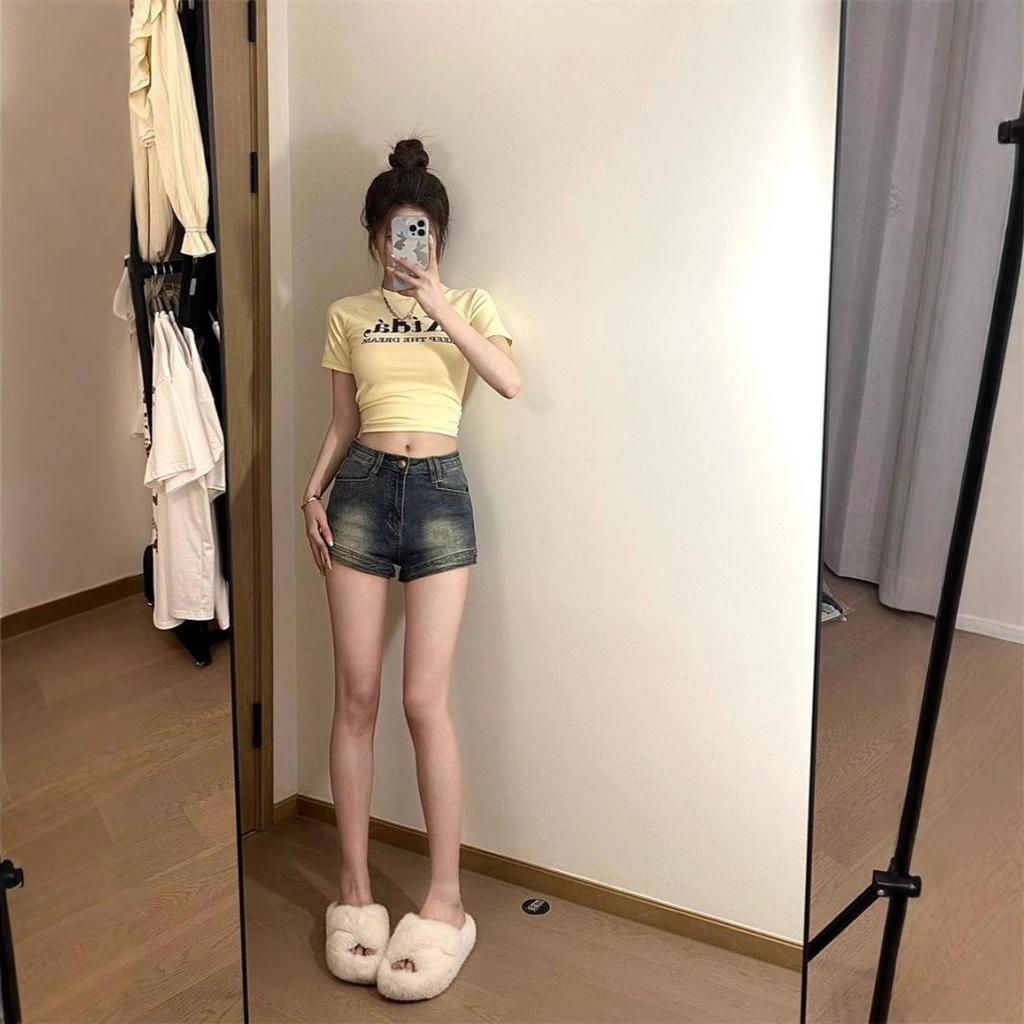 Women's 2025 Summer High Waist Denim Shorts - Sweet & Spicy Retro Design