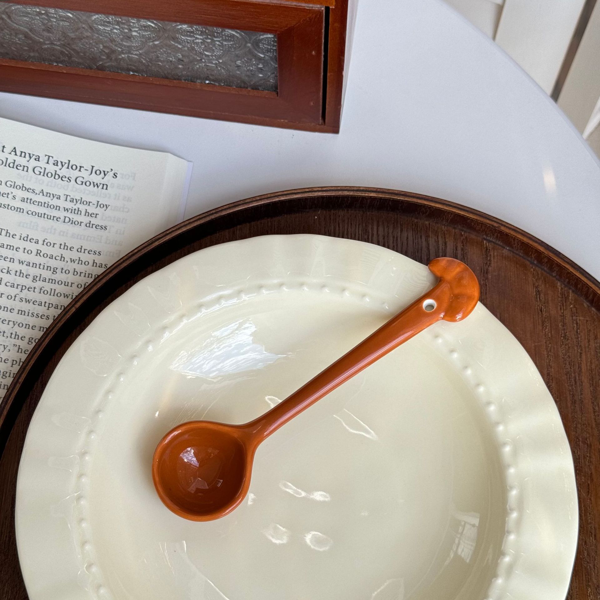 High value ceramic spoon ins style three-dimensional bread cartoon cute spoon spoon eating small spoon rice spoon