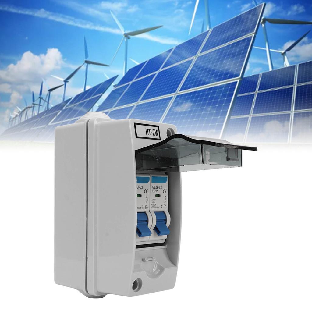 Circuit Breaker 2P MCB C Type Outdoor Waterproof Miniature Circuit Breaker with Box 230V C16 C32