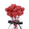 10pcs Love Heart Cake Toppers Red Pink Vase Picks Decor  Wedding Flower Bouquet