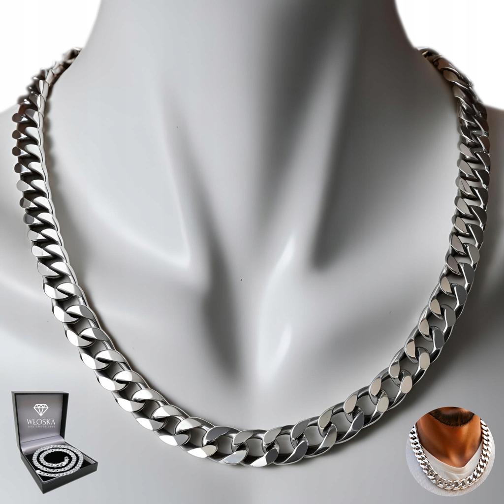 Chain 925 SILVER Men' Silver Chain 7mm FULL DIAMOND